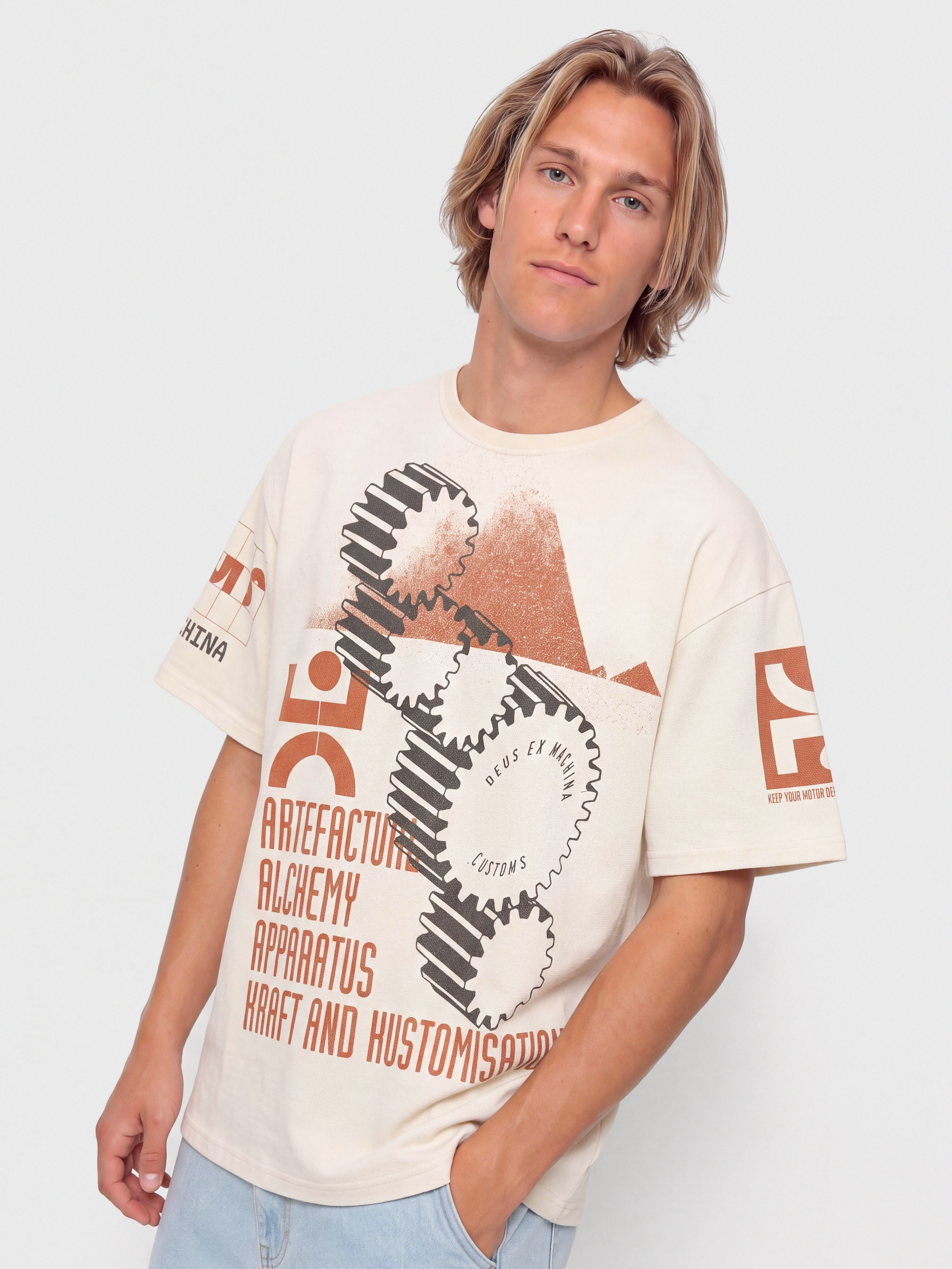 Тениска Deus Ex Machina Merz (dirty white)