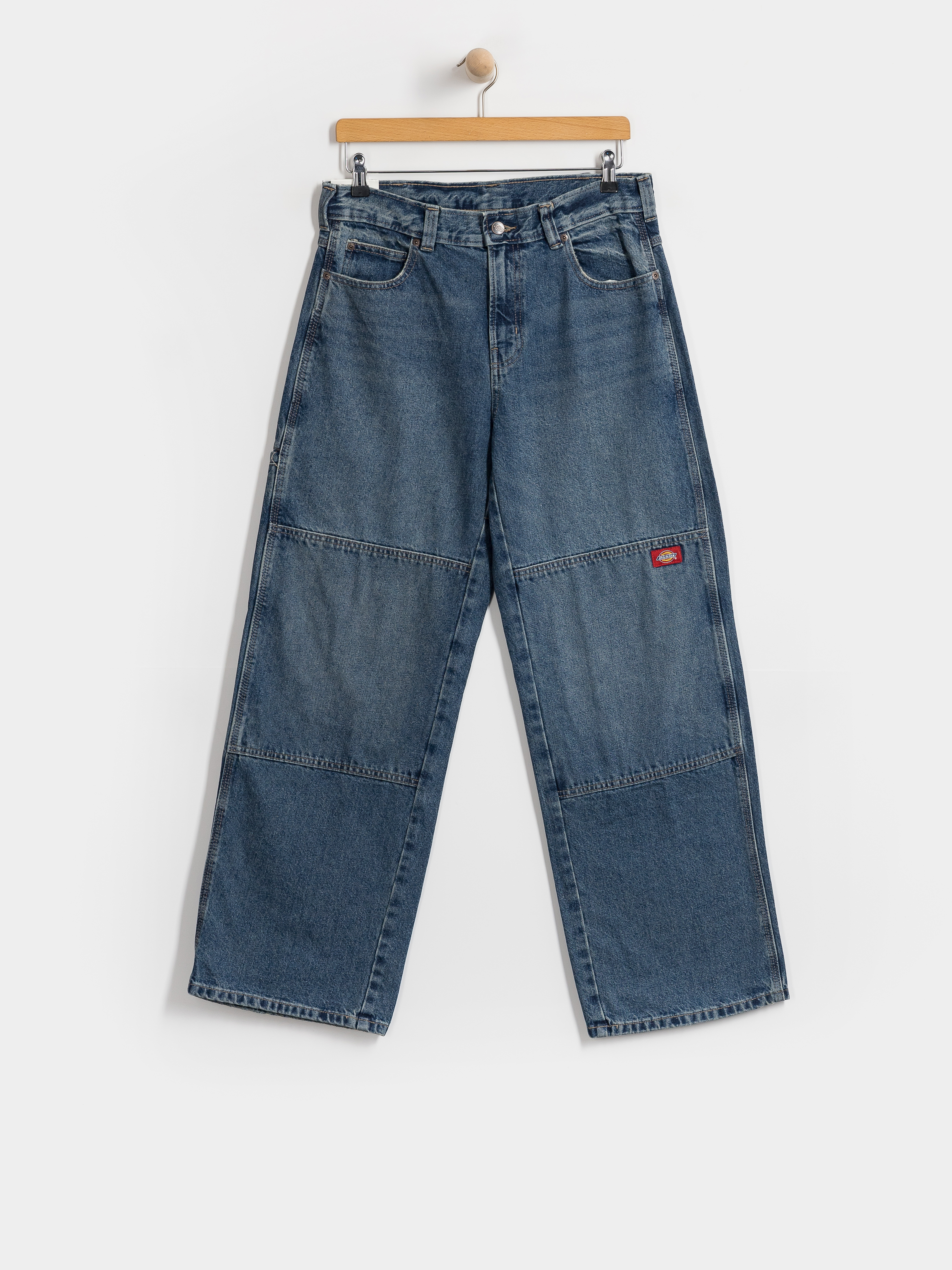 Панталони Dickies Double Knee Loose Straight Jeans (mid blue fade wash)