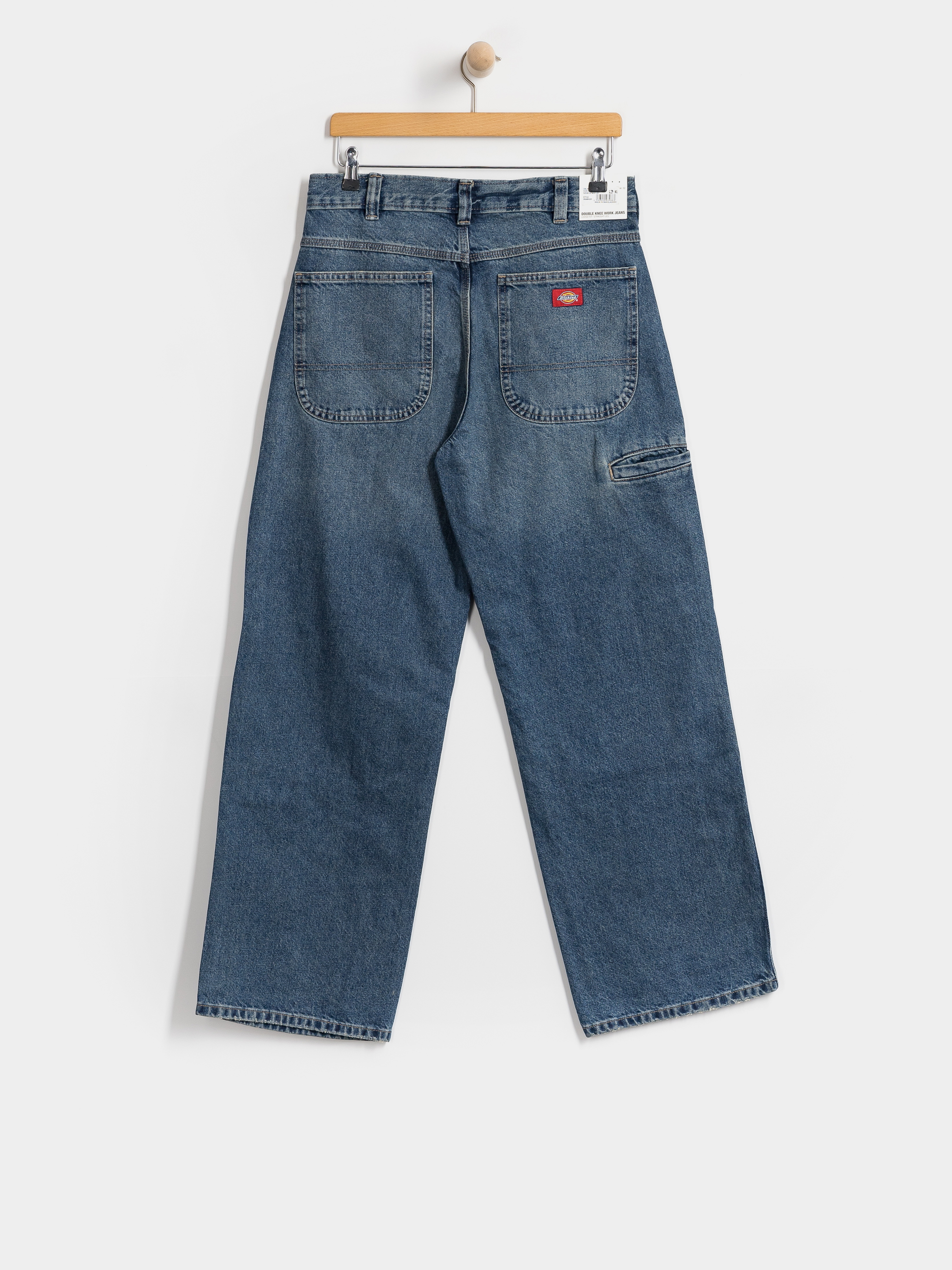 Панталони Dickies Double Knee Loose Straight Jeans (mid blue fade wash)