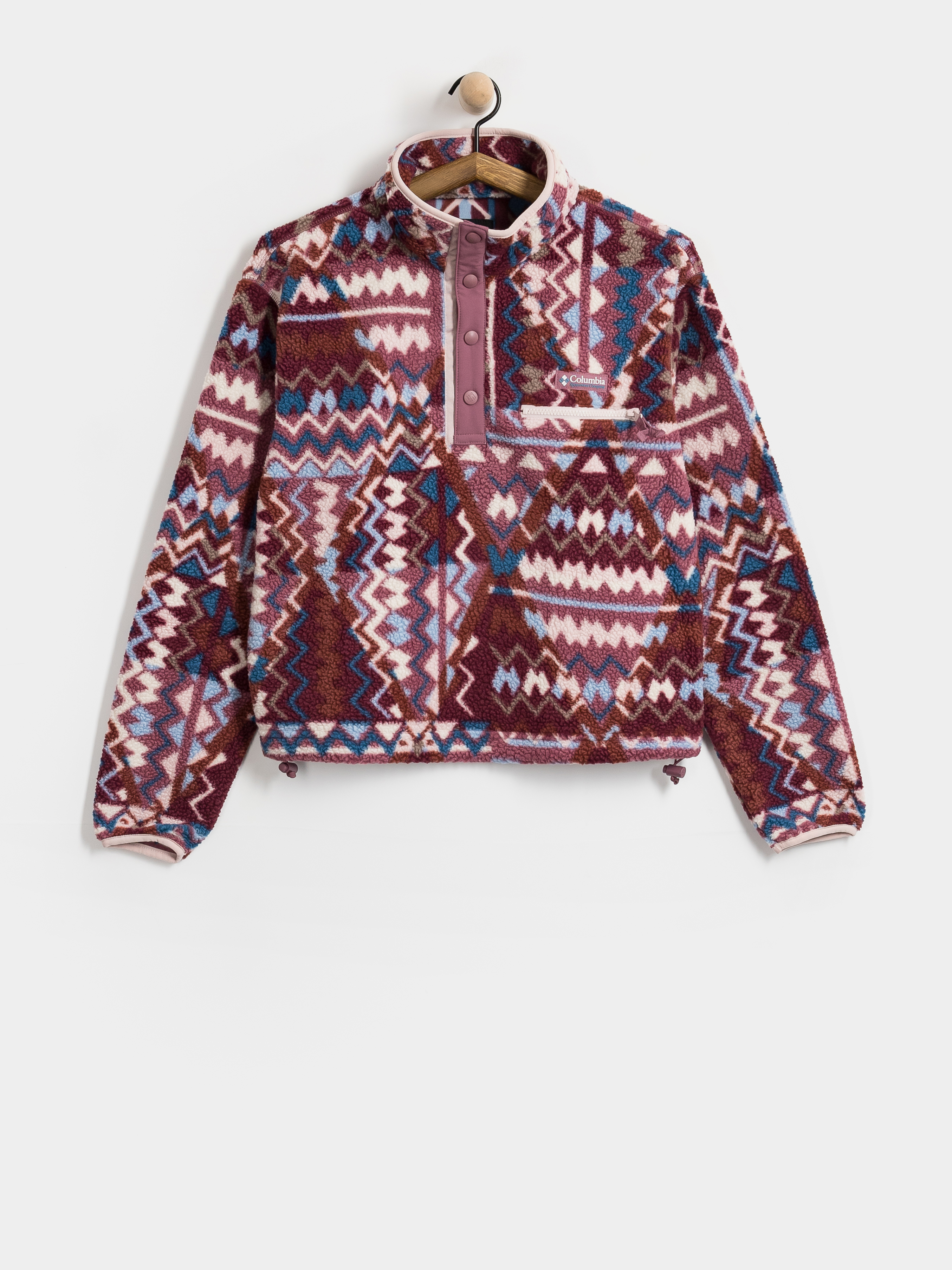 Дамски Поларени суитшърт Columbia Helvetia II Printed Cropped Half Snap (antique mauve)