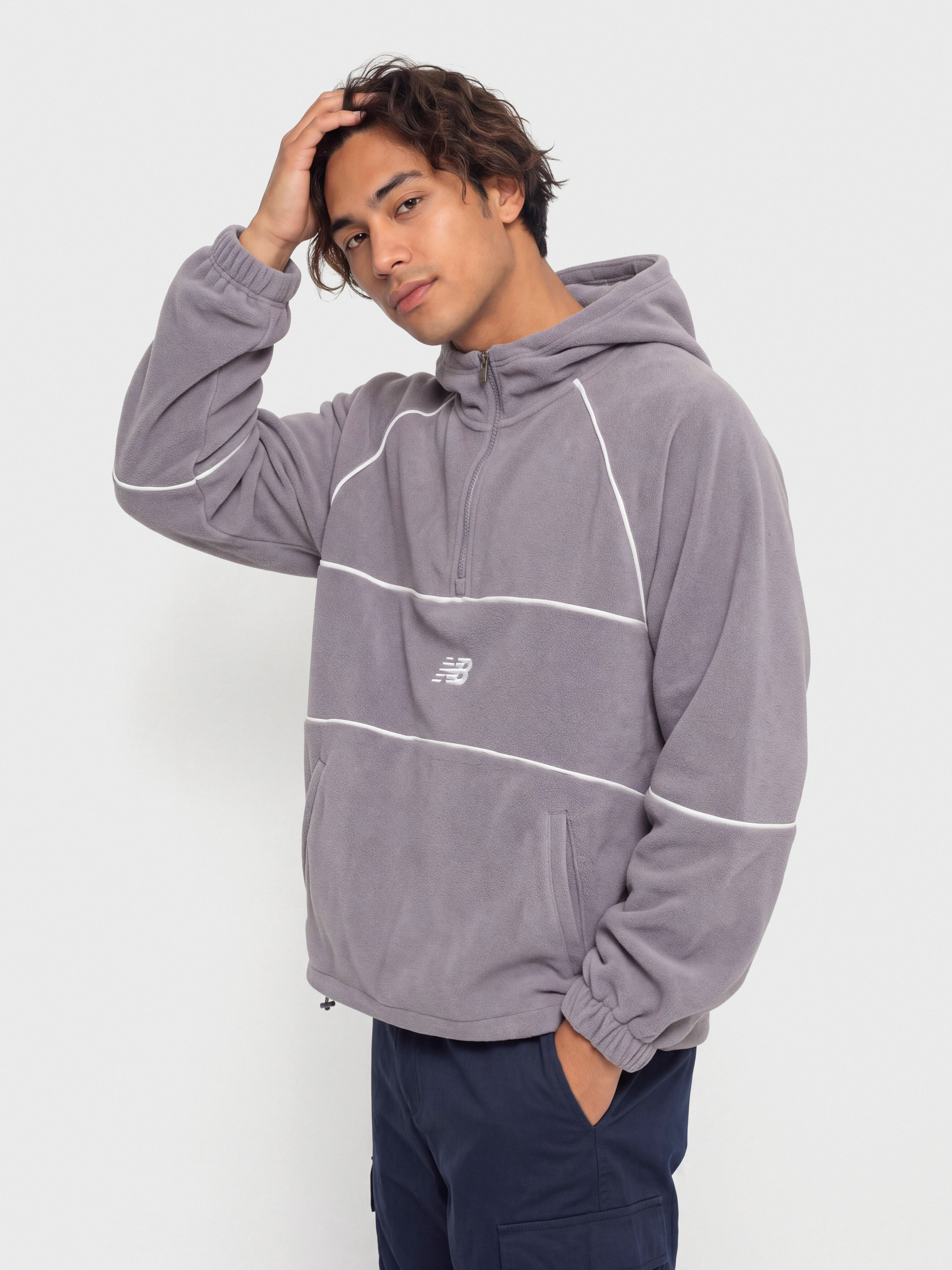 Суитшърт с качулка New Balance Trackside Polar Fleece HD