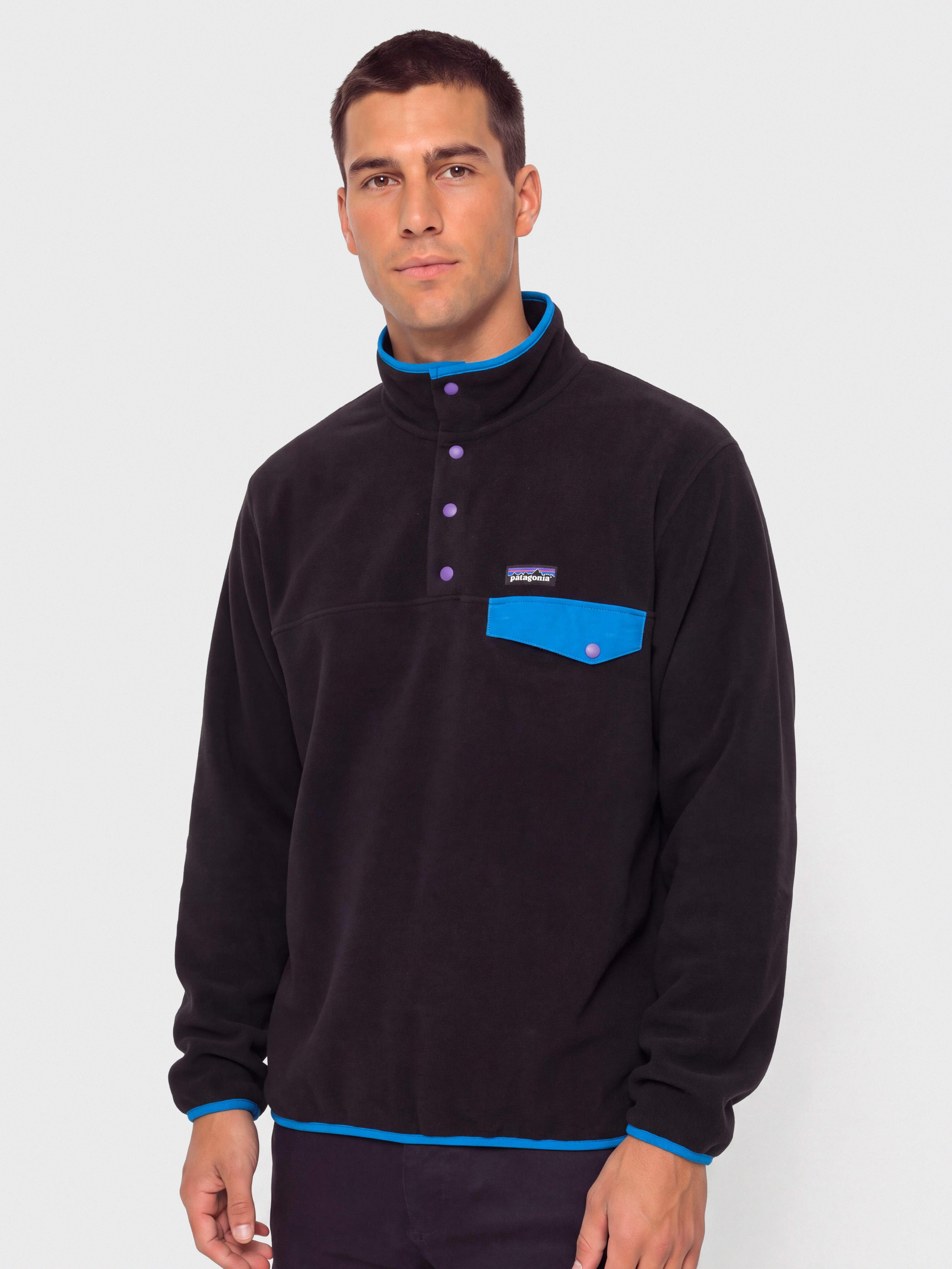 Поларени суитшърт Patagonia LW Synch Snap T (black w/p6 blue)