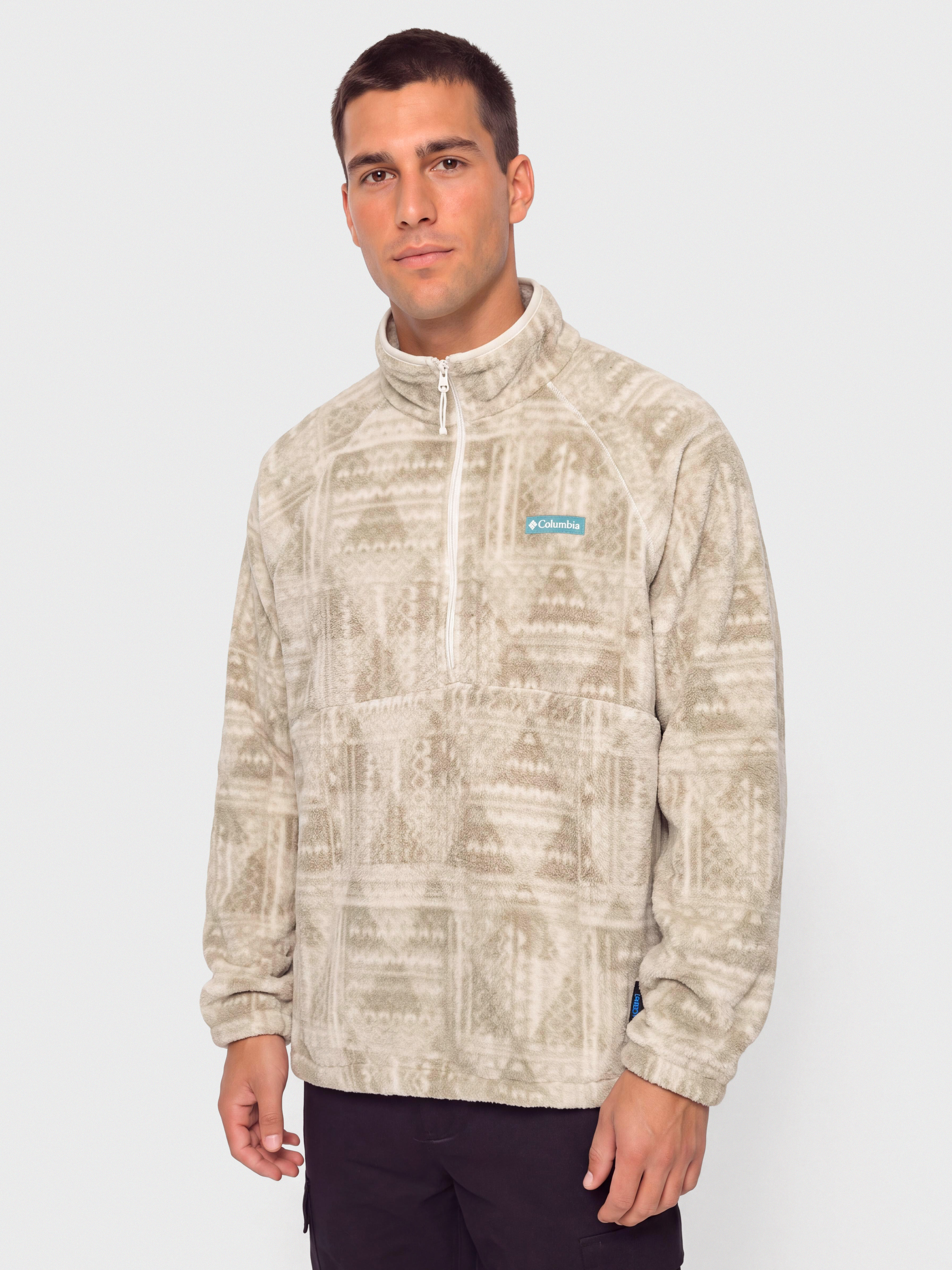 Мъжки Поларени суитшърт Columbia Timber Crest MTR Printed Half Zip (dark stone/geomix)