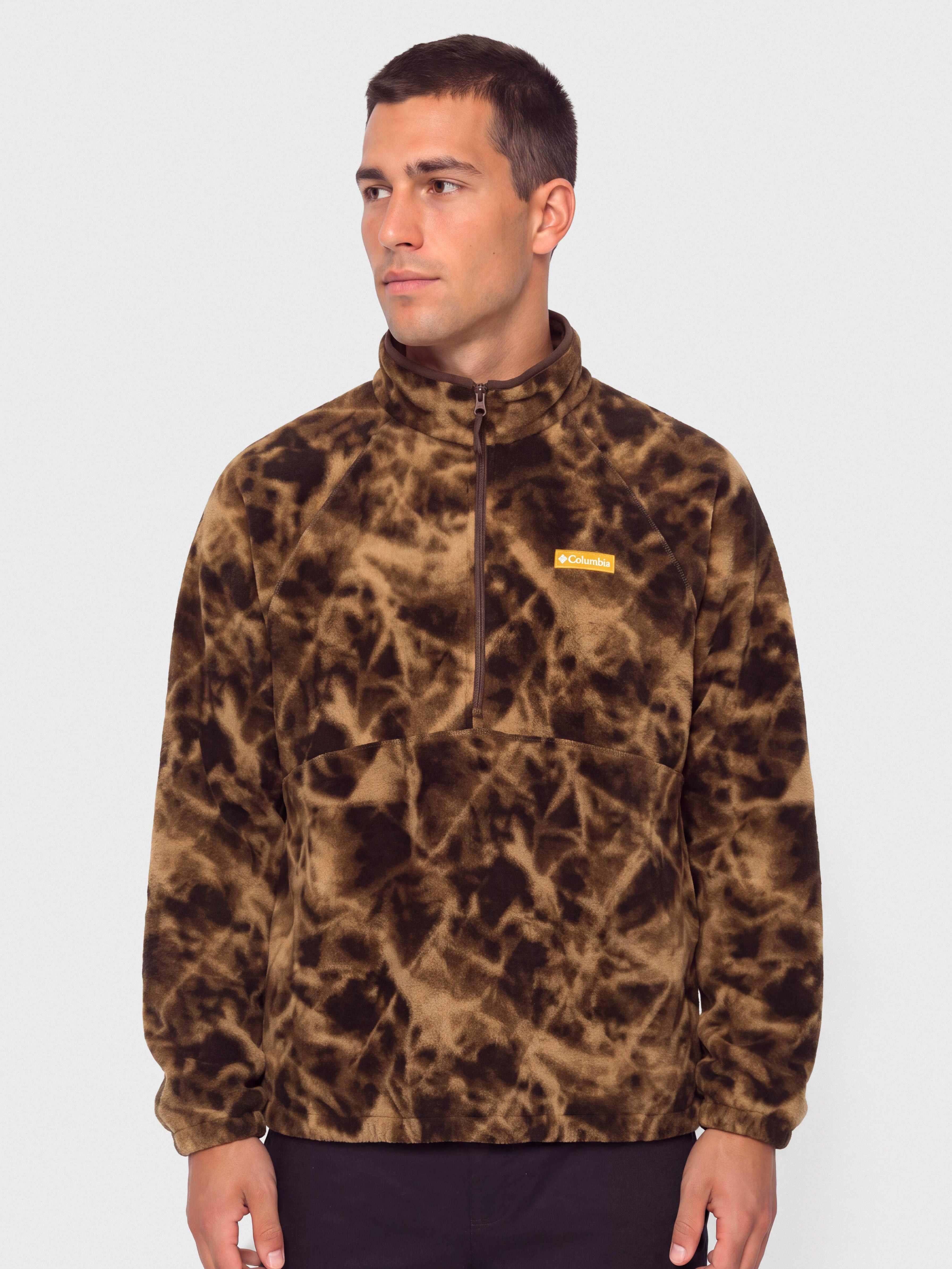 Поларени суитшърт Columbia Timber Crest MTR Printed Half Zip (tobacco/icypeaks)