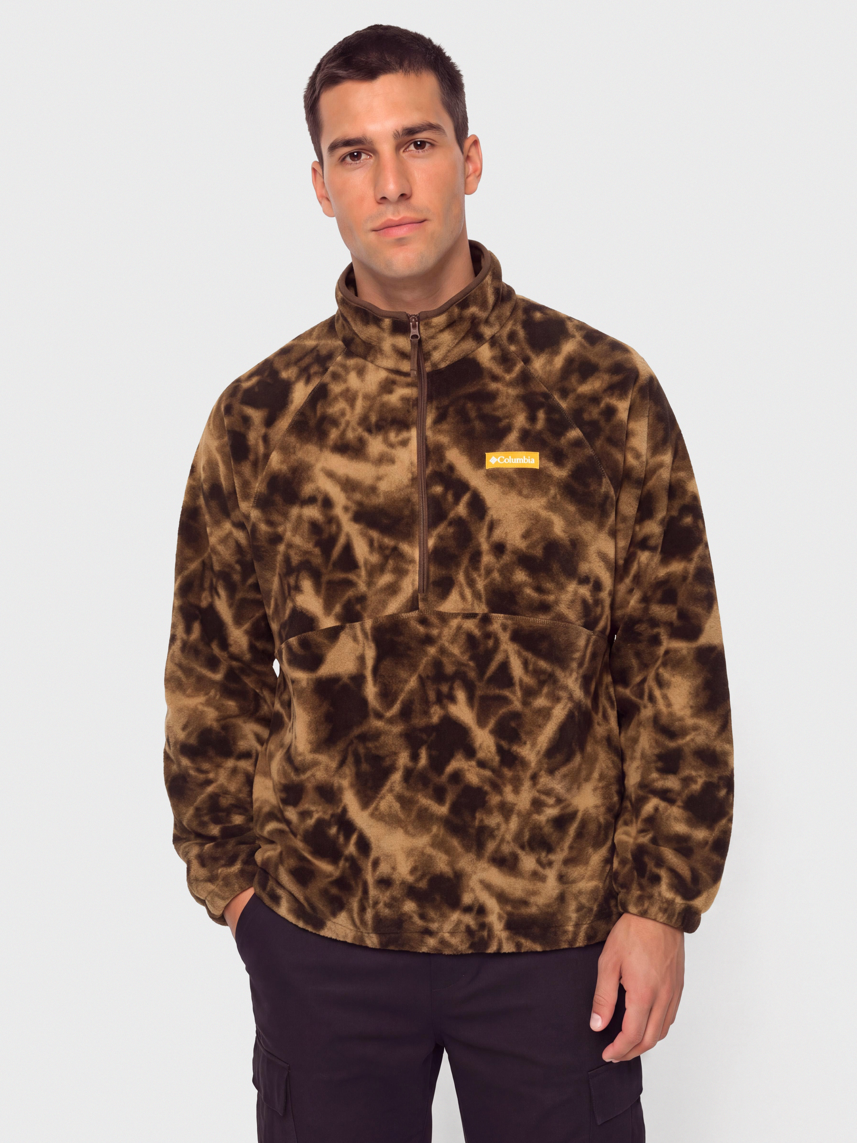 Мъжки Поларени суитшърт Columbia Timber Crest MTR Printed Half Zip (tobacco/icypeaks)