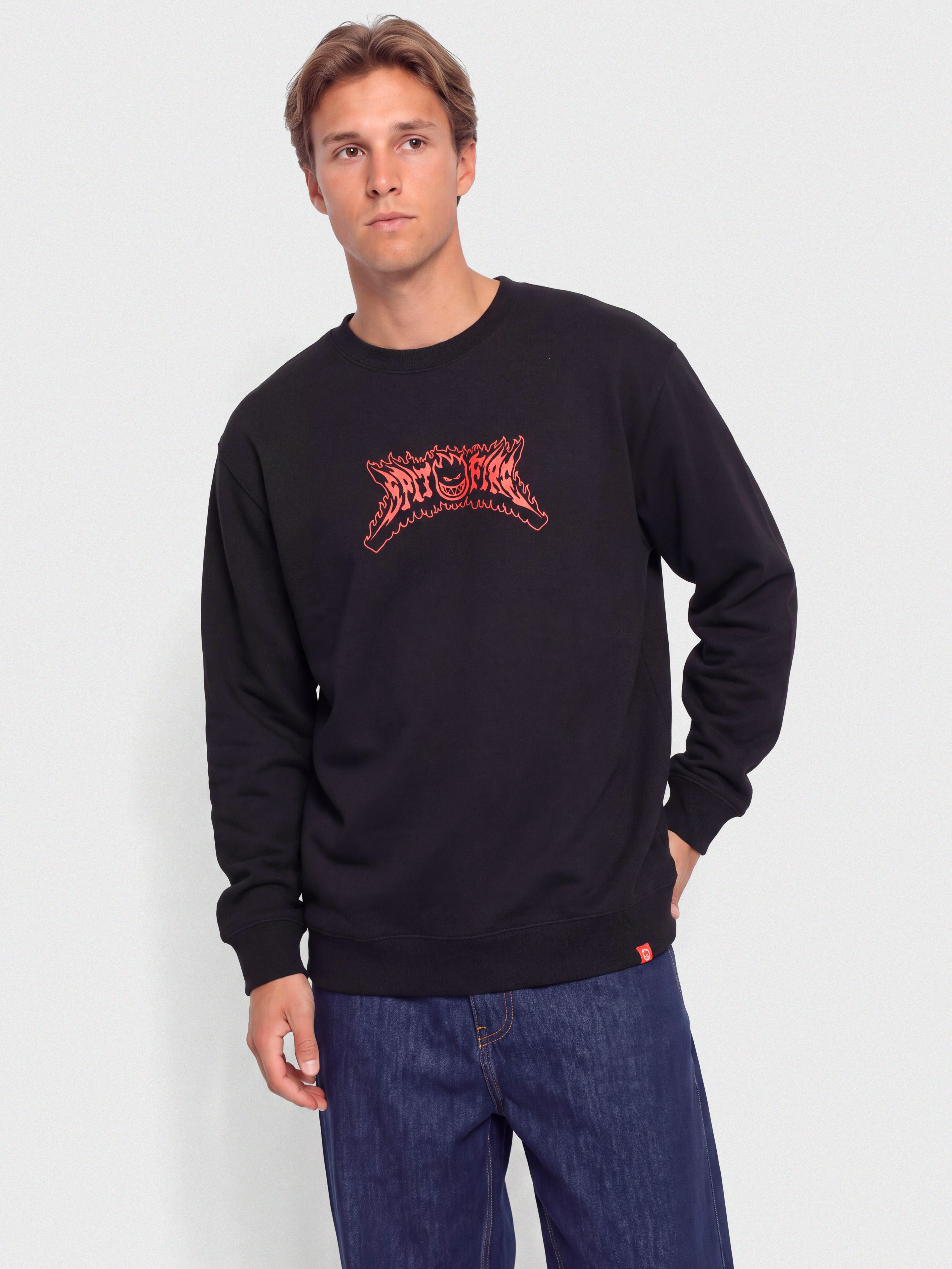 Суитшърт Spitfire Flame Out Bighead (black w/red&black print)