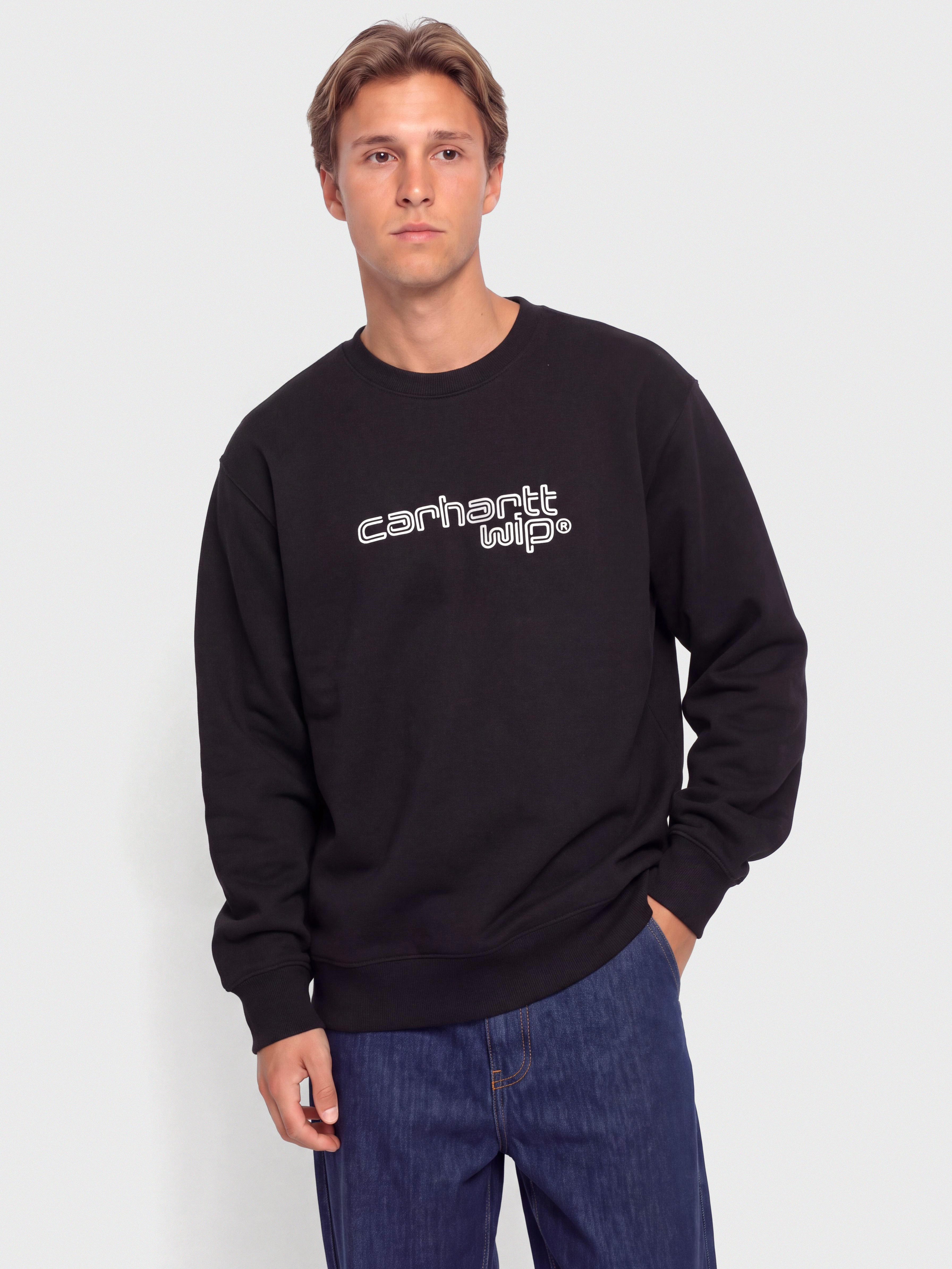 Суитшърт Carhartt WIP Wireless (black/wax)