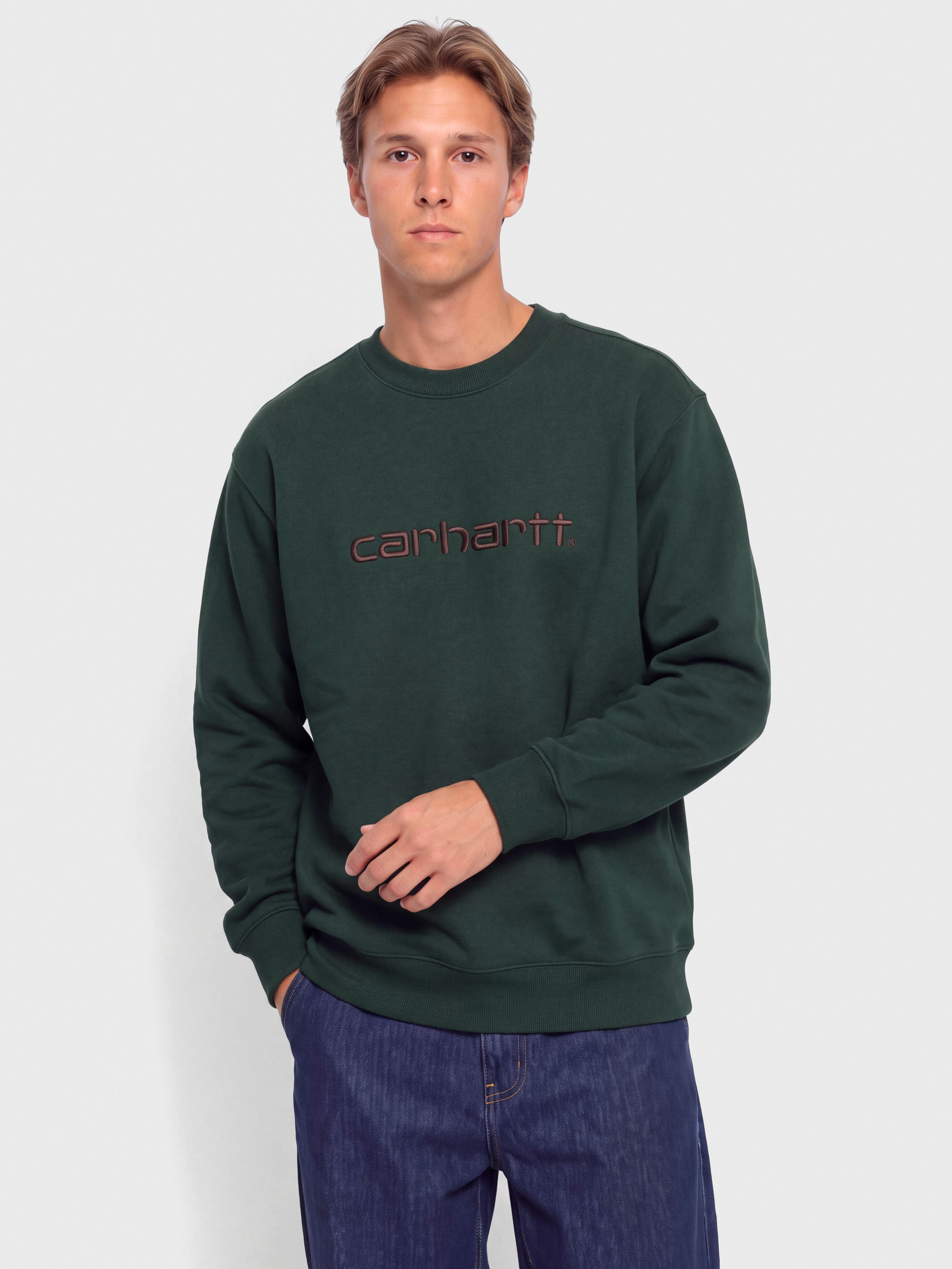 Суитшърт Carhartt WIP Carhartt (dark scarab/palisander)