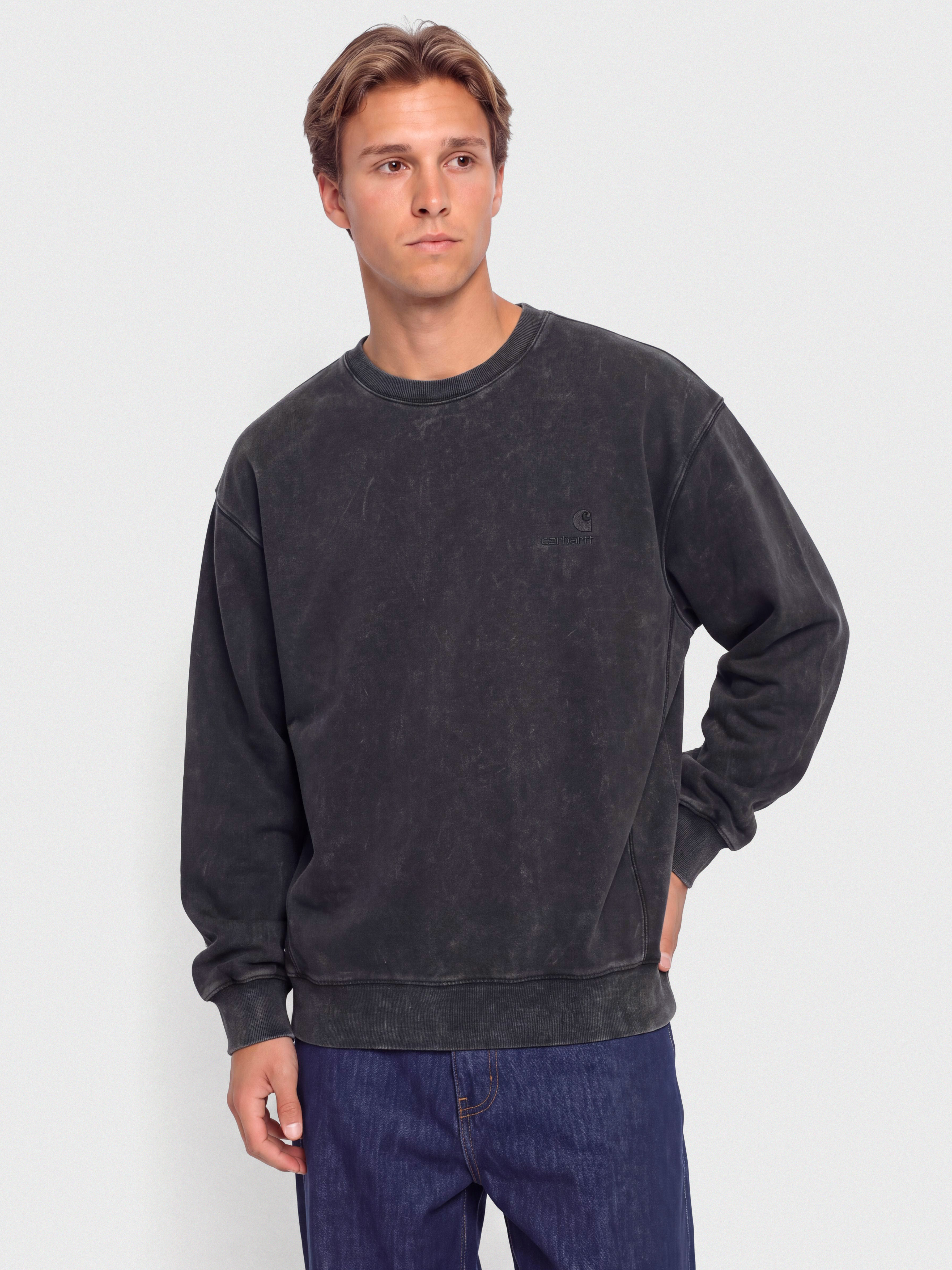 Суитшърт Carhartt WIP Lambert (black/moon wash)