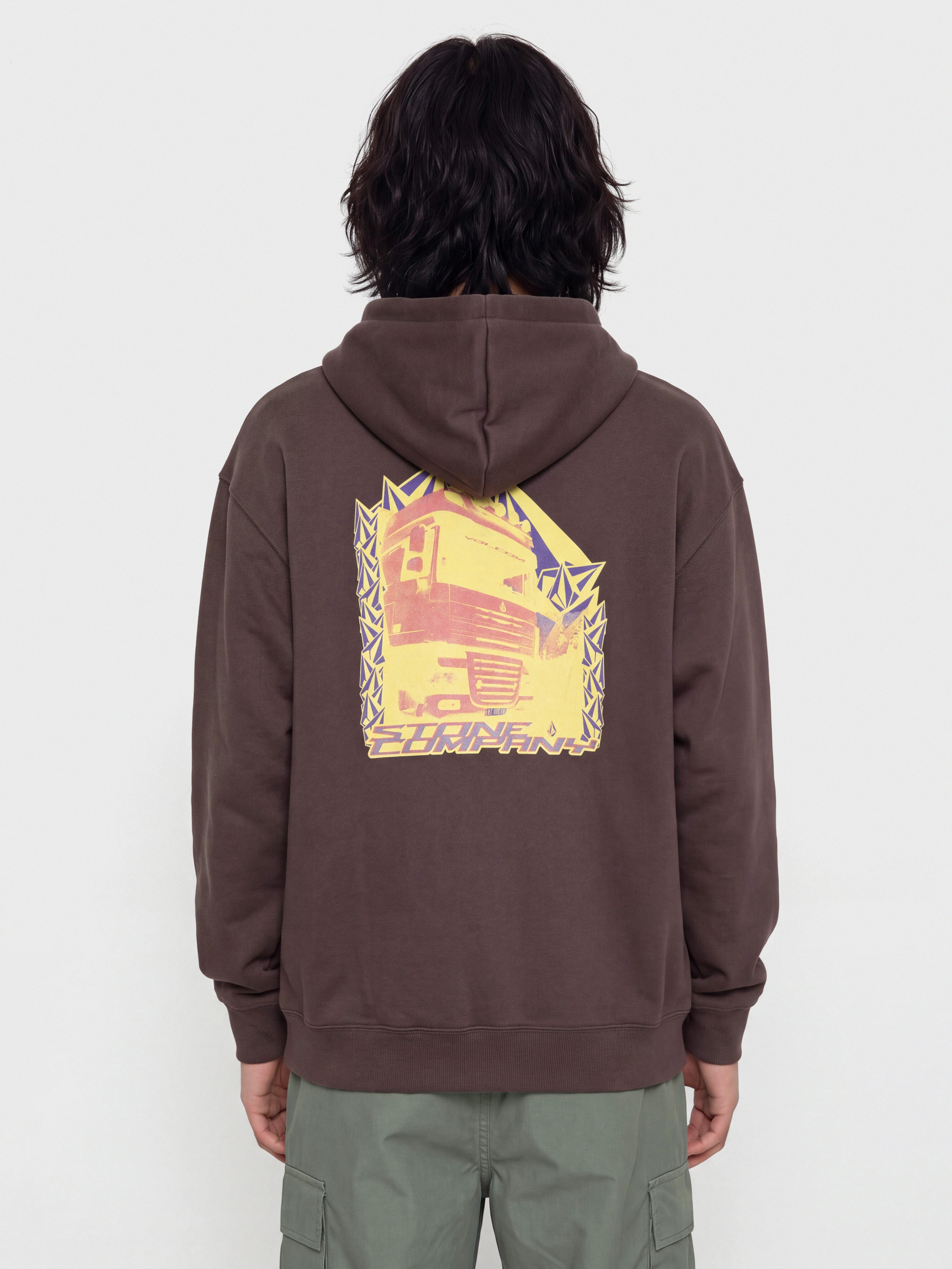Суитшърт с качулка Volcom Stone Convoyer HD (raisin)