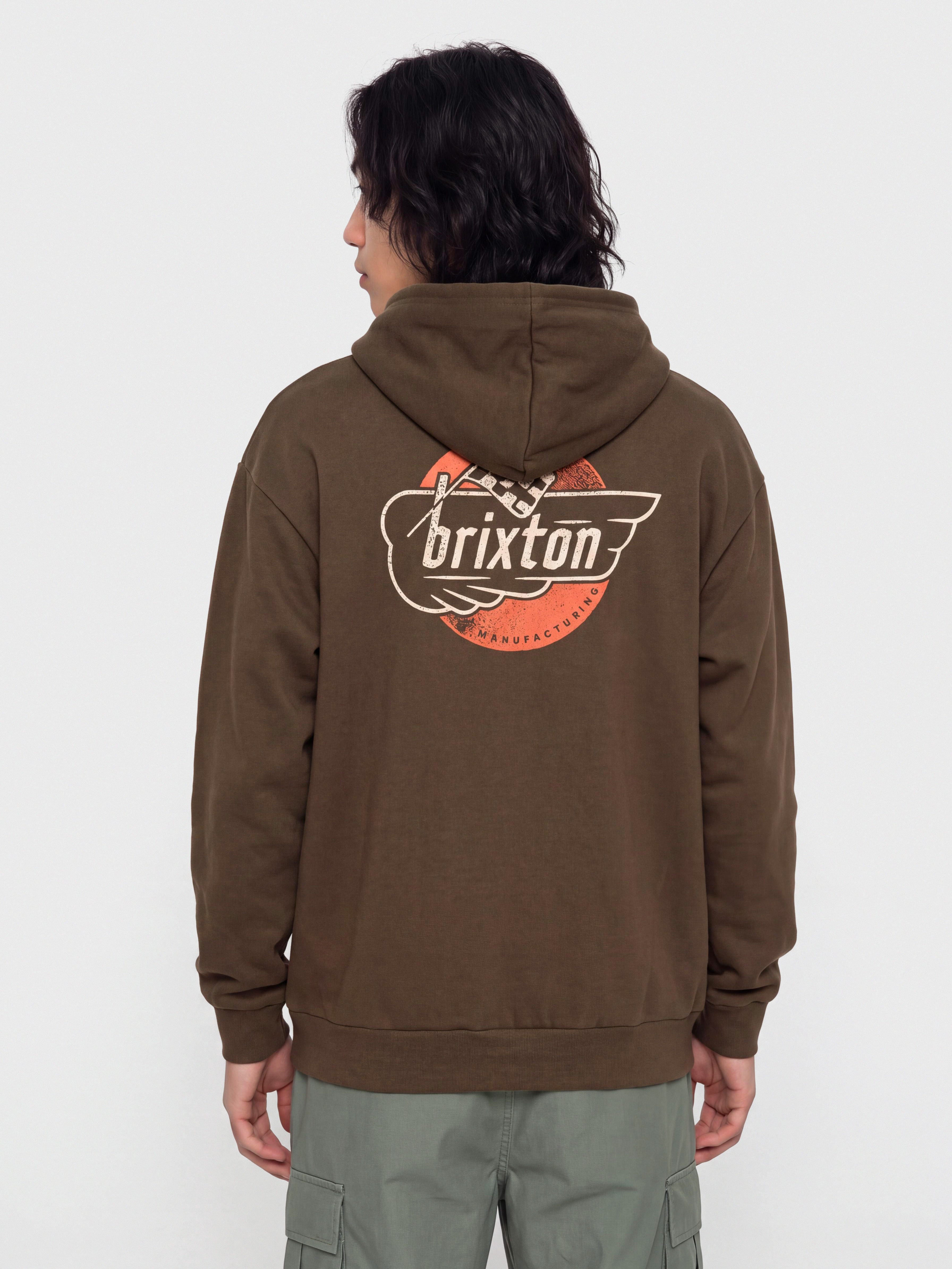 Суитшърт с качулка Brixton Heyward HD (walnut brown)