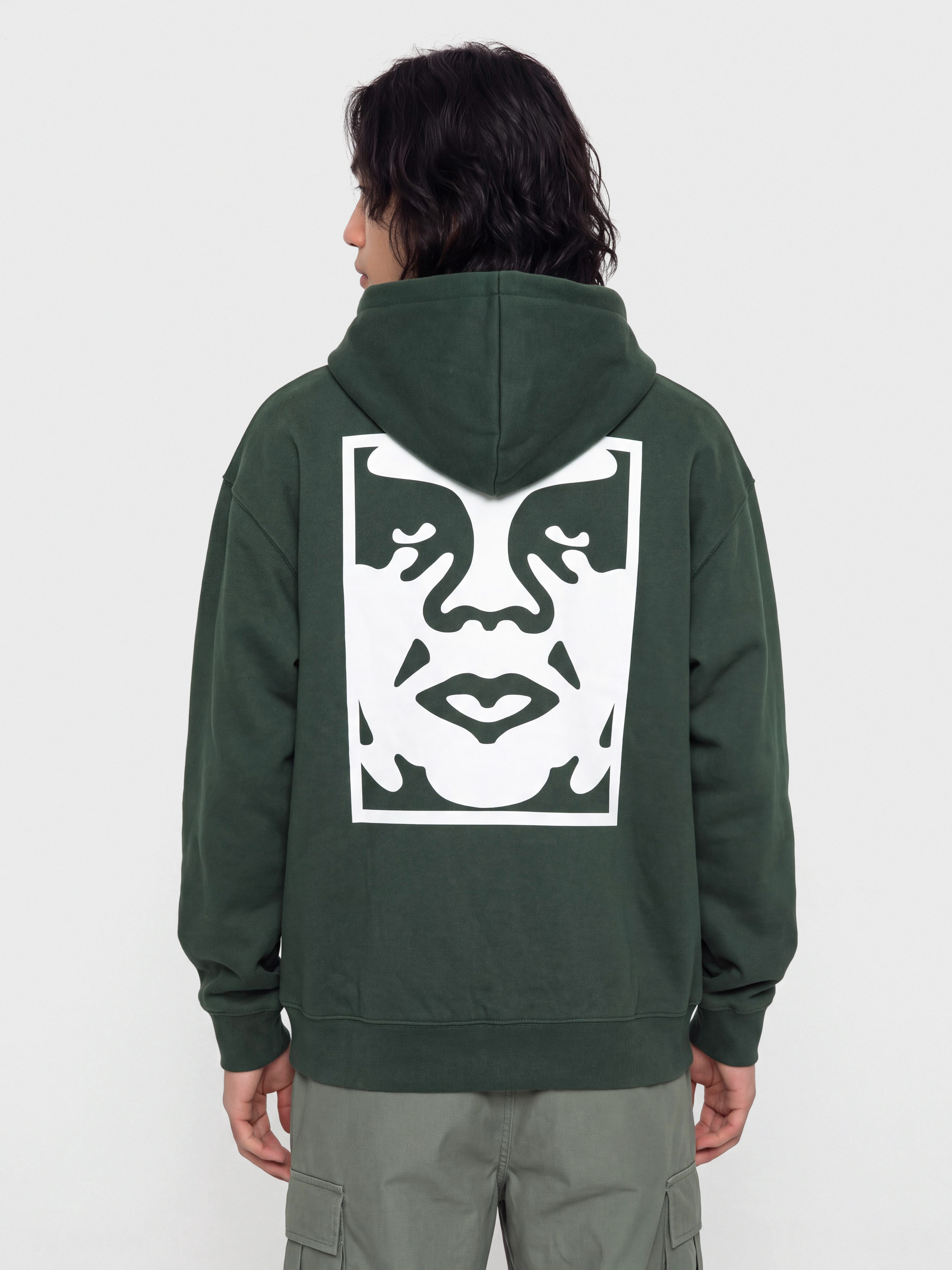 Суитшърт с качулка OBEY Bold Icon Extra Heavy HD (green gables)