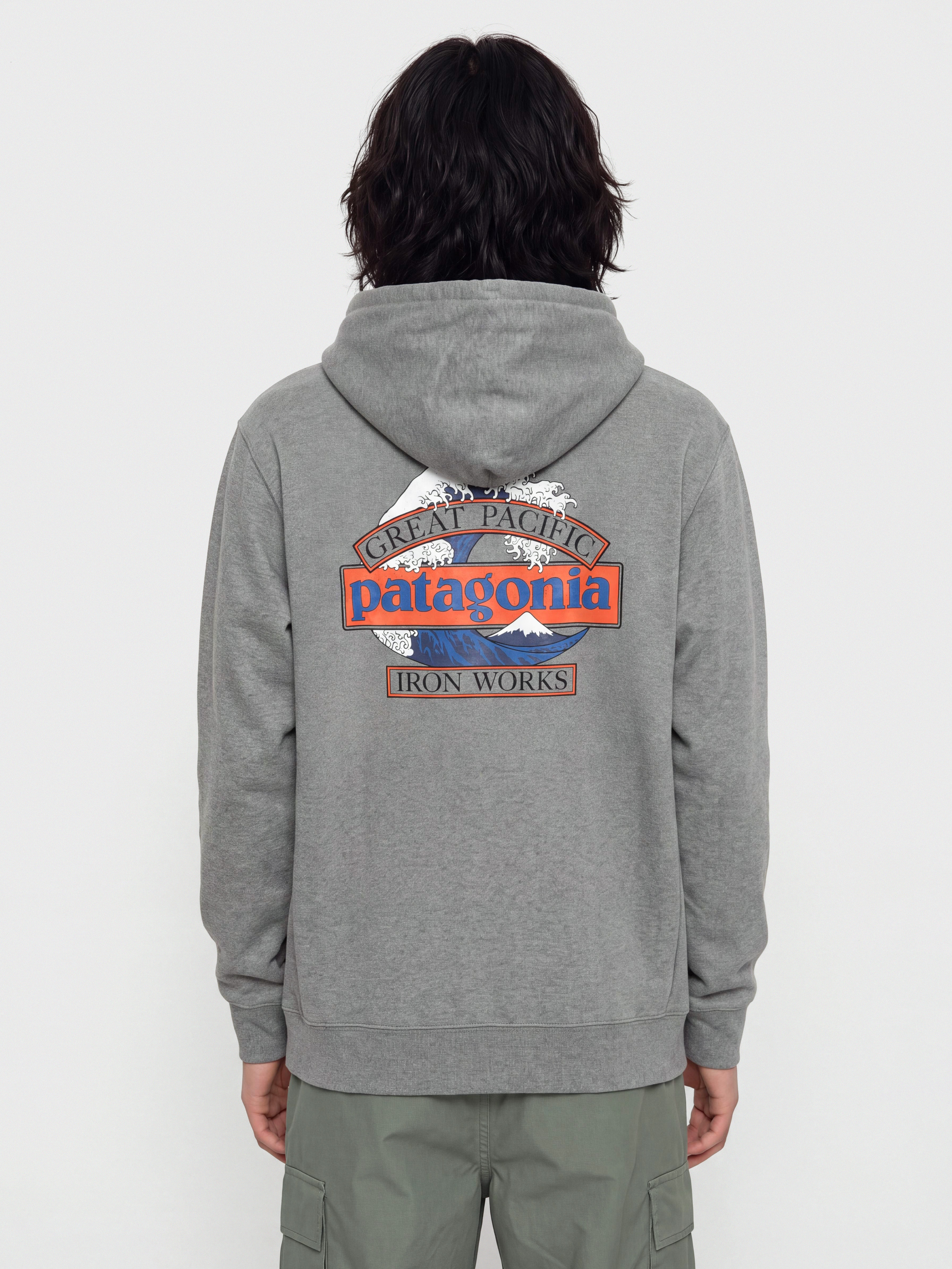 Суитшърт с качулка Patagonia Great Waves Uprisal HD (gravel heather)
