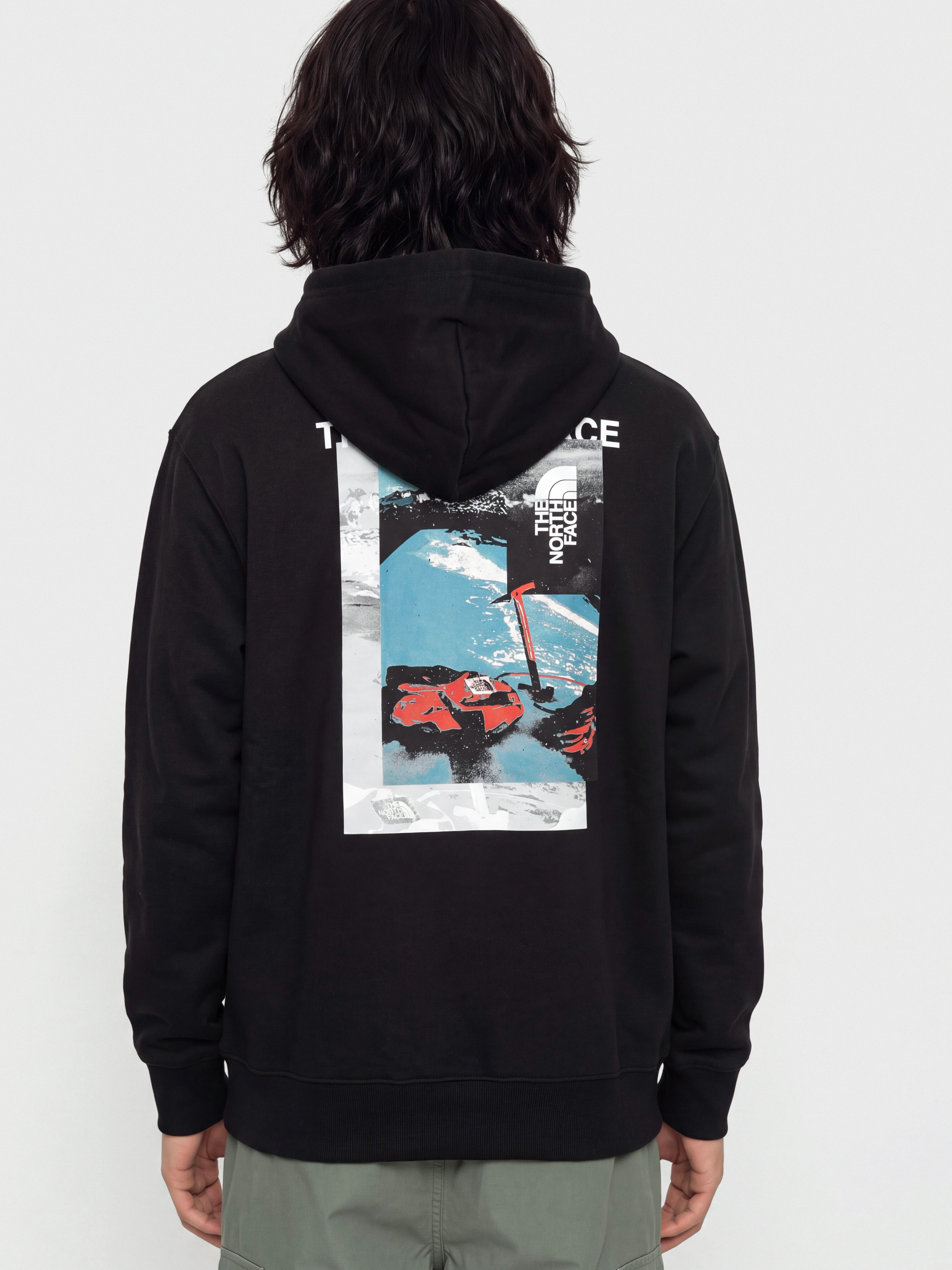 Суитшърт с качулка The North Face Apex 75 Collage Relaxed HD (tnf black)