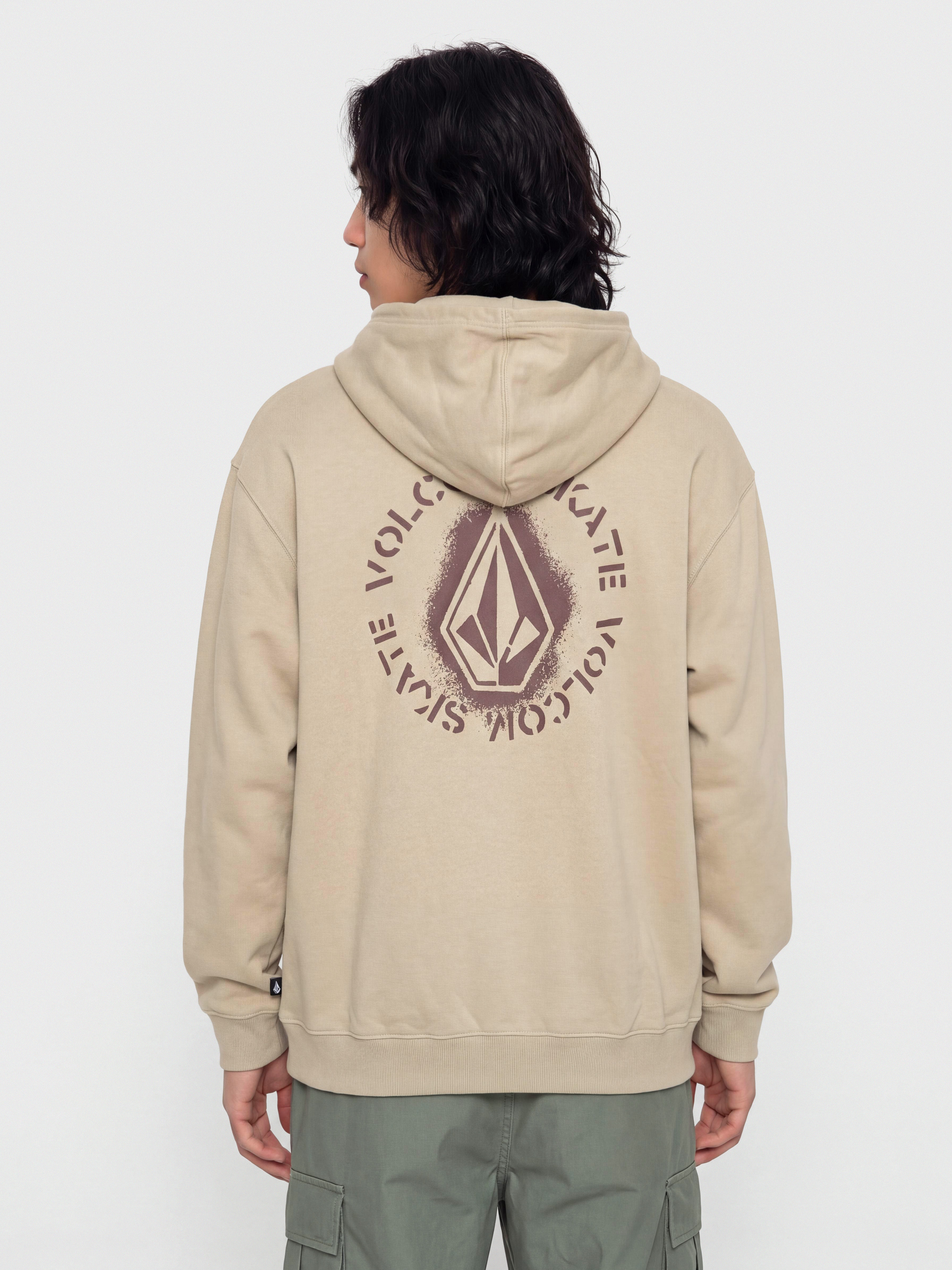 Суитшърт с качулка Volcom Skidder HD (light khaki)