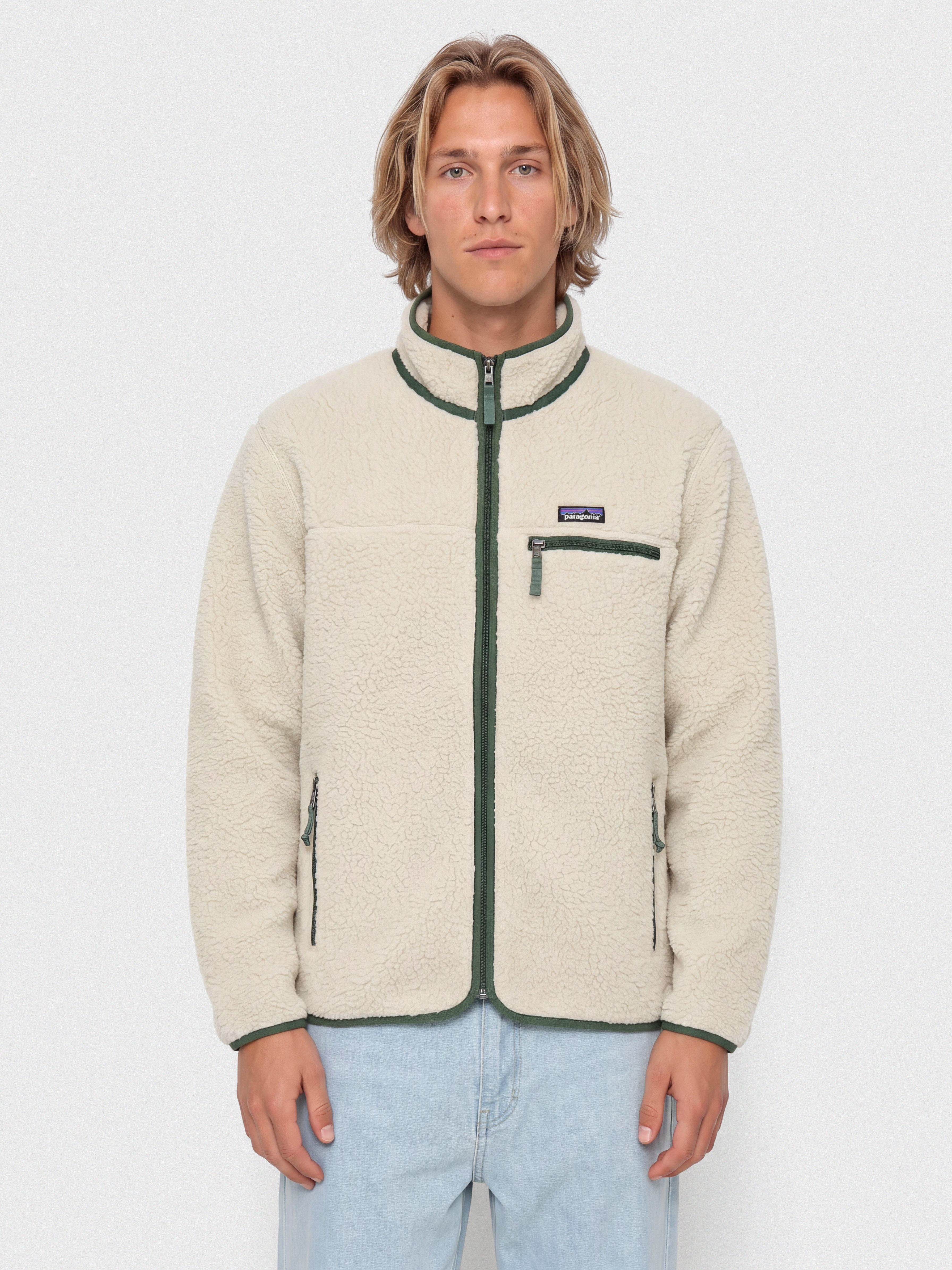 Яке Patagonia Retro Pile (pelican w/canopy green)