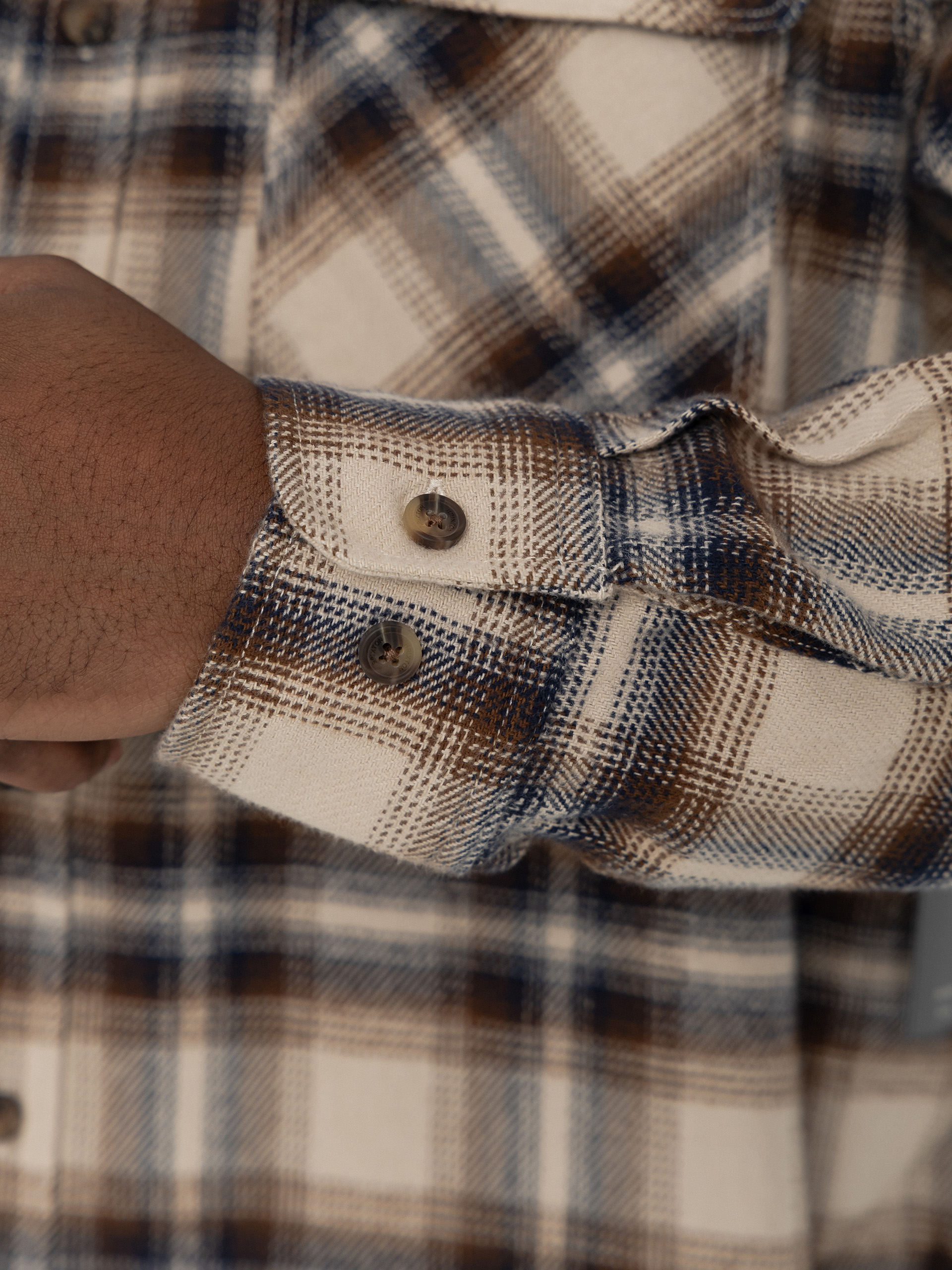 Риза Brixton Bowery Flannel Ls (soft brown plaid)