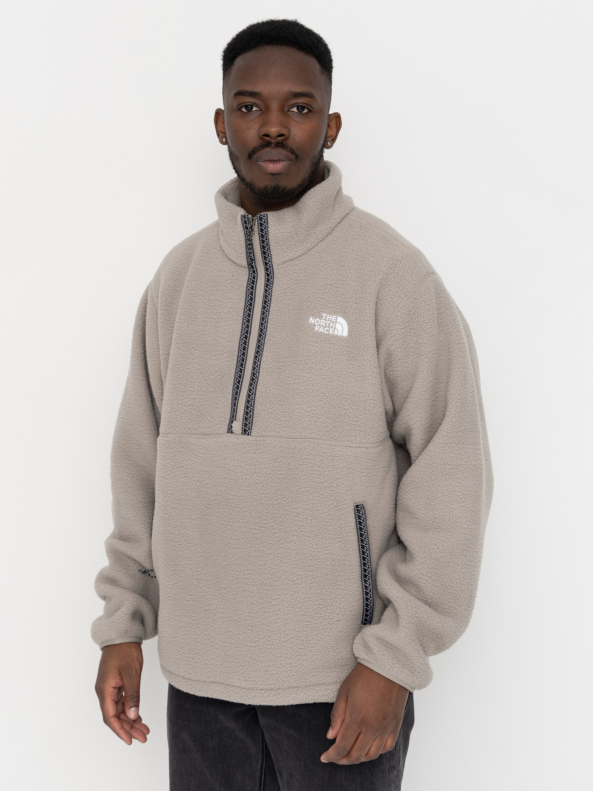 Поларени суитшърт The North Face Fleeski 1/4 Zip (stone slab)