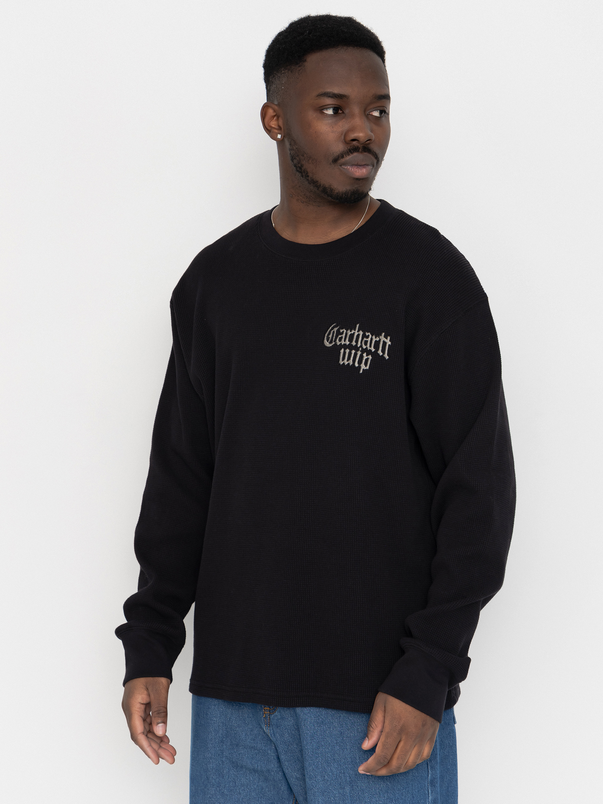 Блуза Carhartt WIP Blackletter Waffle (black/white)