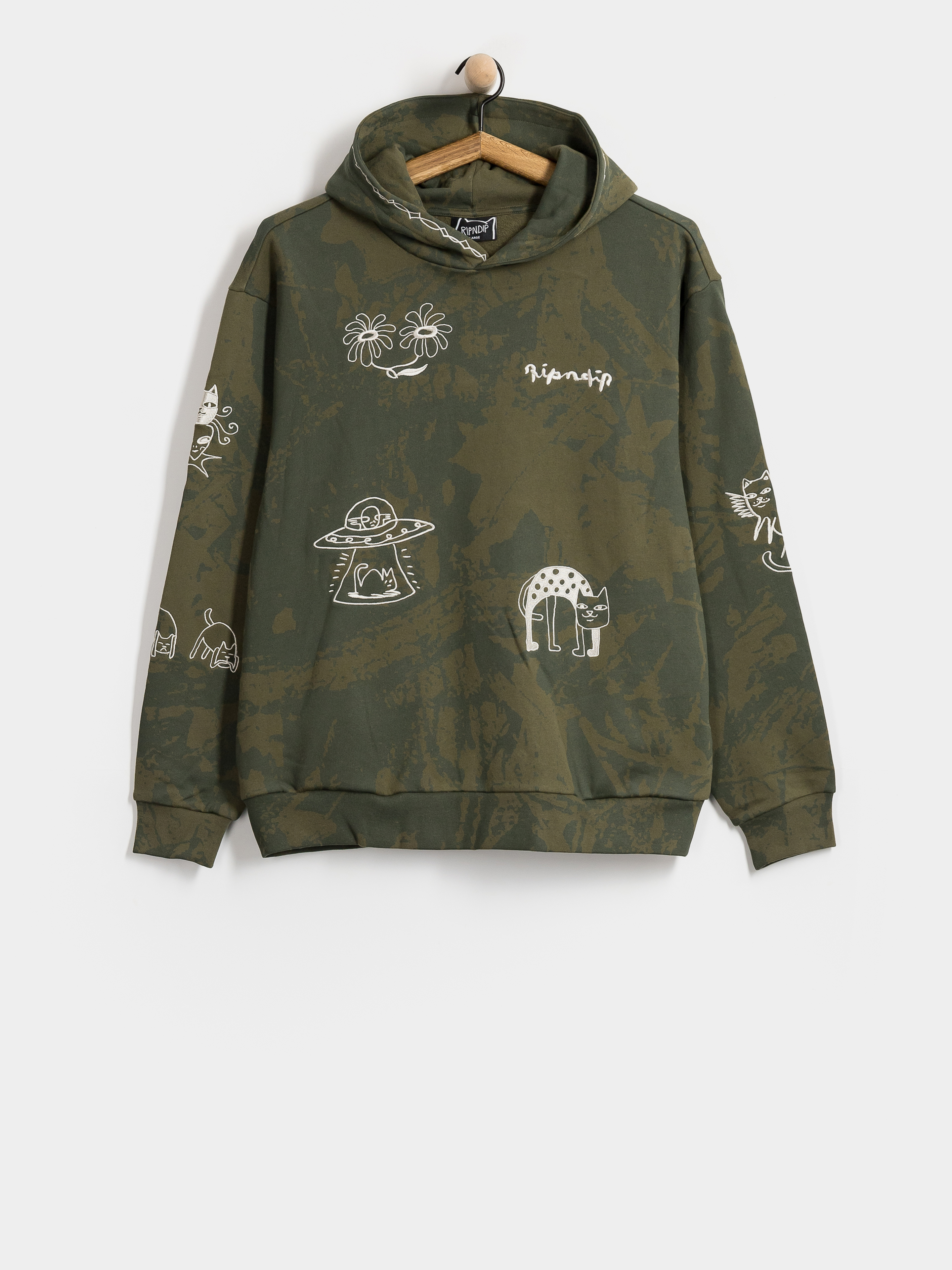 Суитшърт с качулка RipNDip Blonded HD (forest camo)