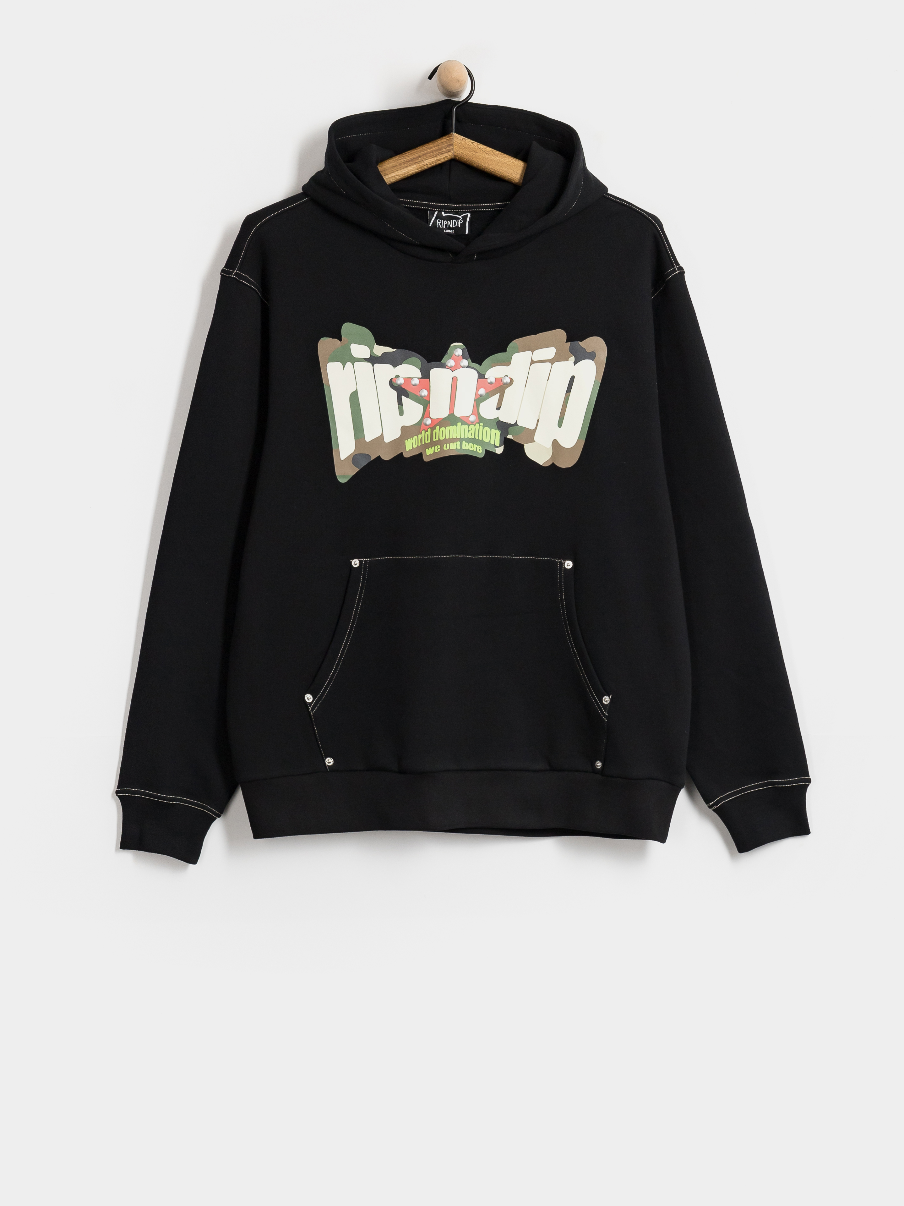 Суитшърт с качулка RipNDip World Domination HD (black)