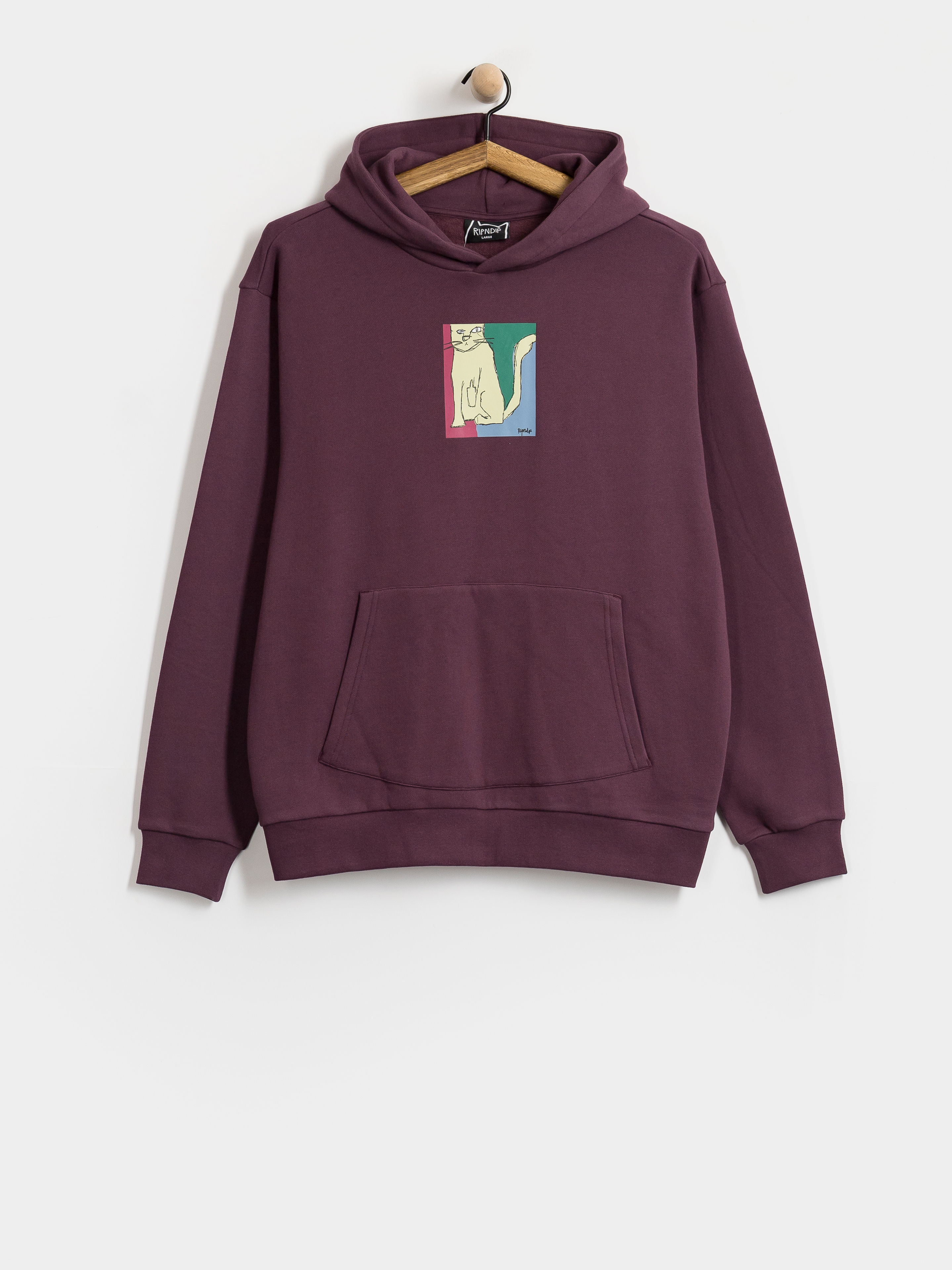 Суитшърт с качулка RipNDip Nermhol HD (dark plum)