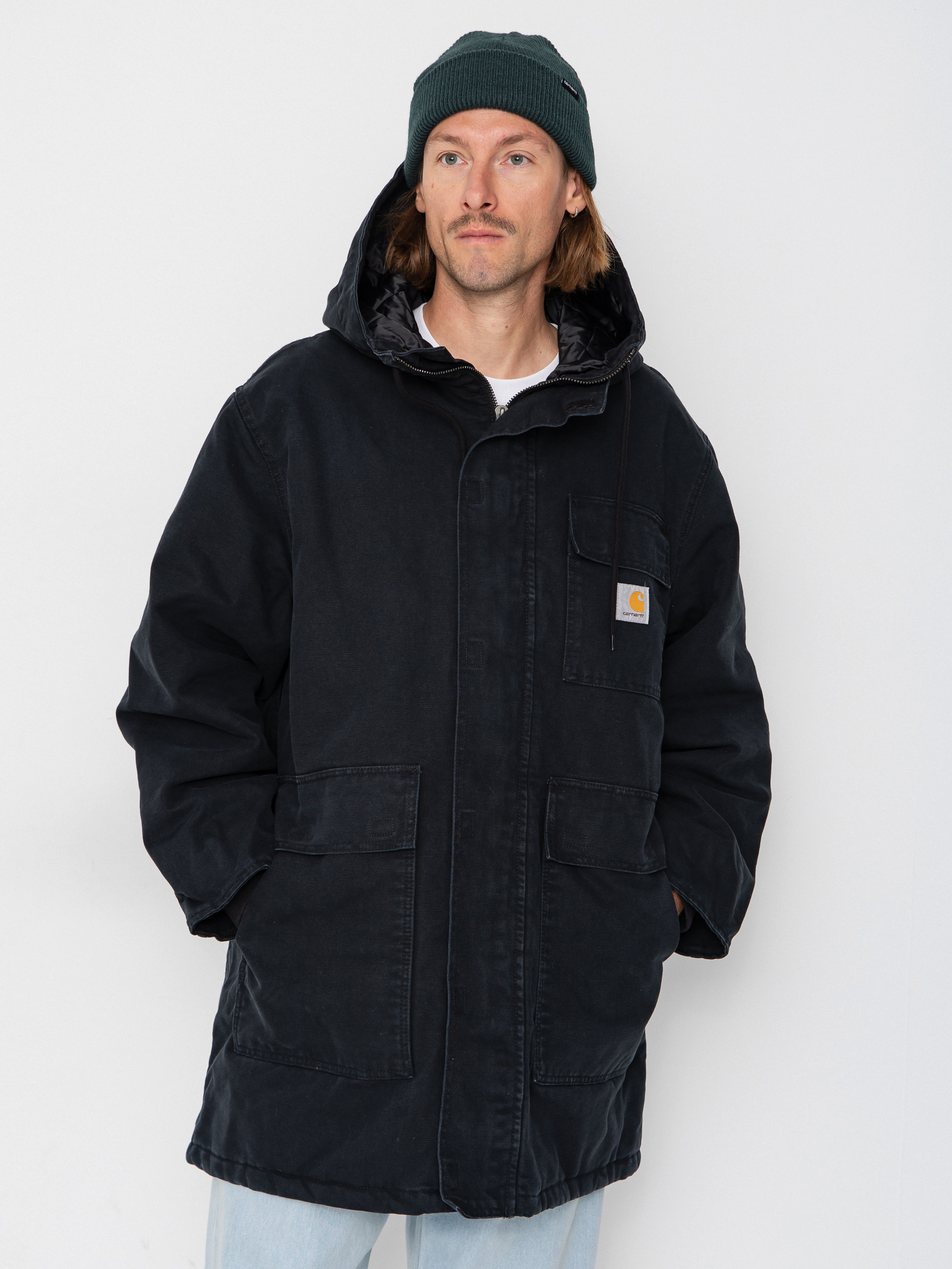 u042fu043au0435 Carhartt WIP Boreal Parka (black/stone canvas)