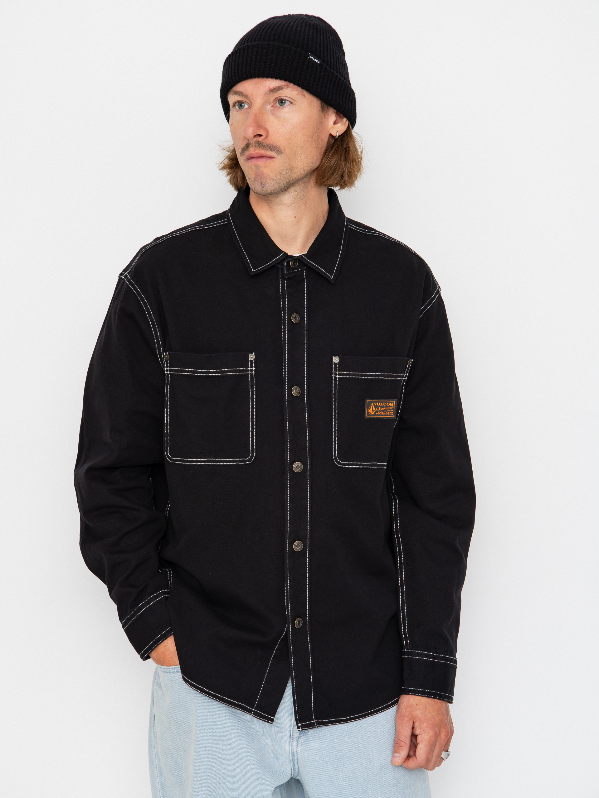 u0420u0438u0437u0430 Volcom Levelstone Ls (black white)