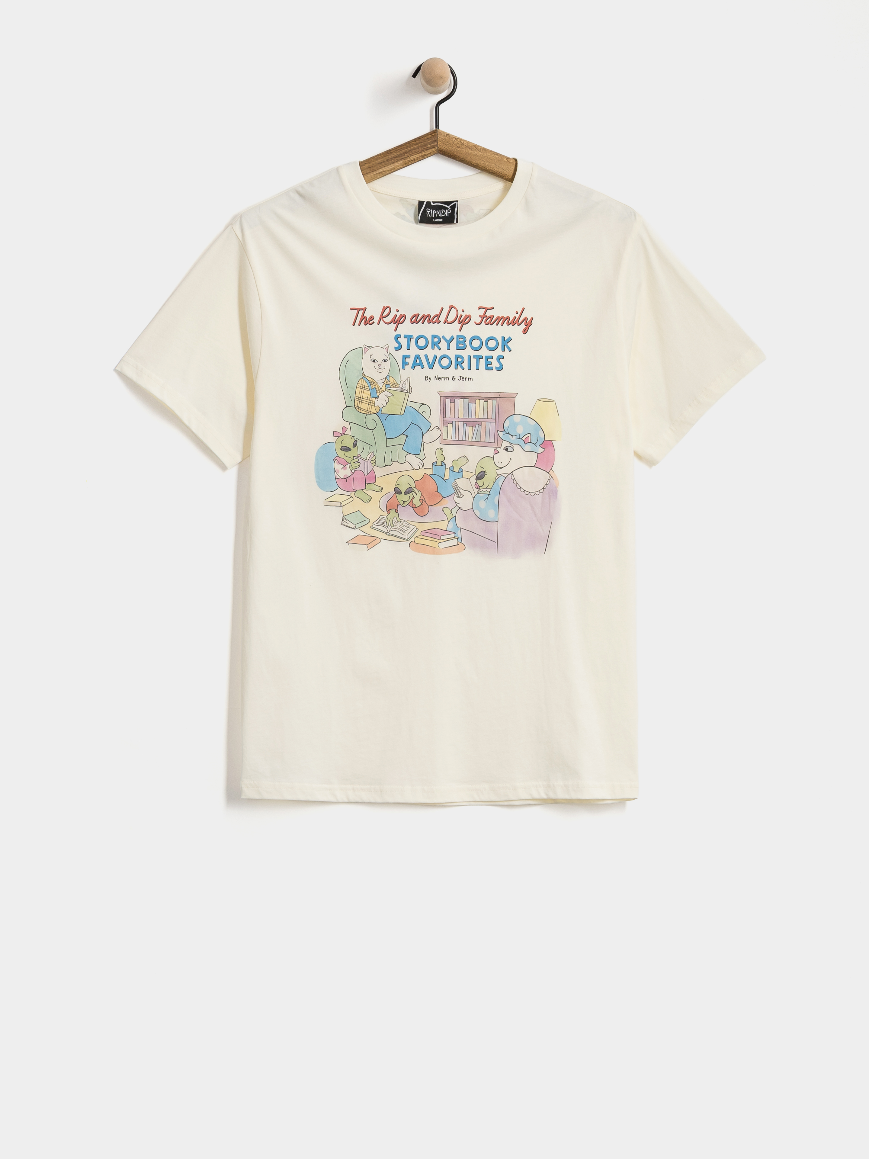 Тениска RipNDip Storybooks (bone)
