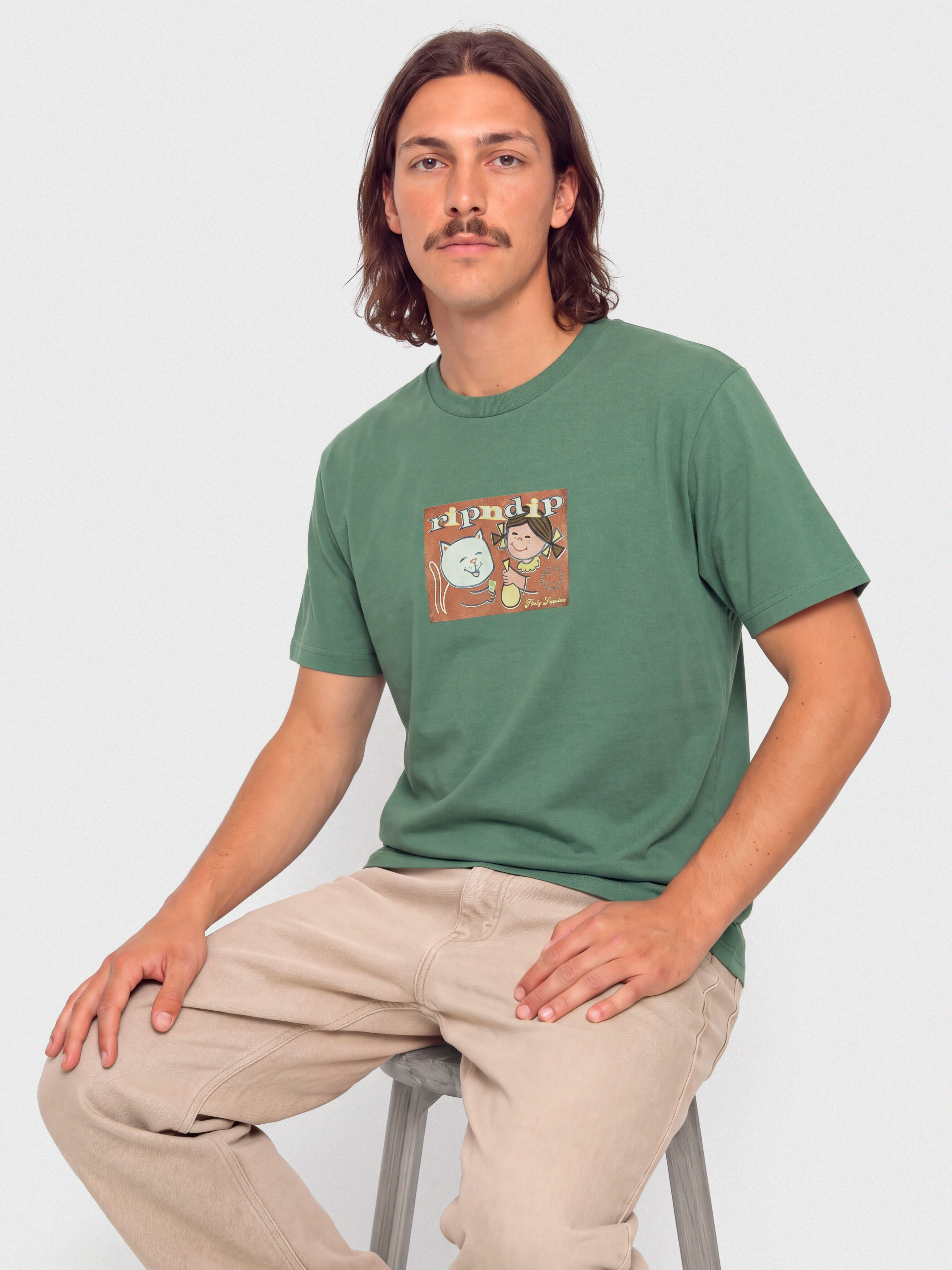 Тениска RipNDip Party Supplies (olive)