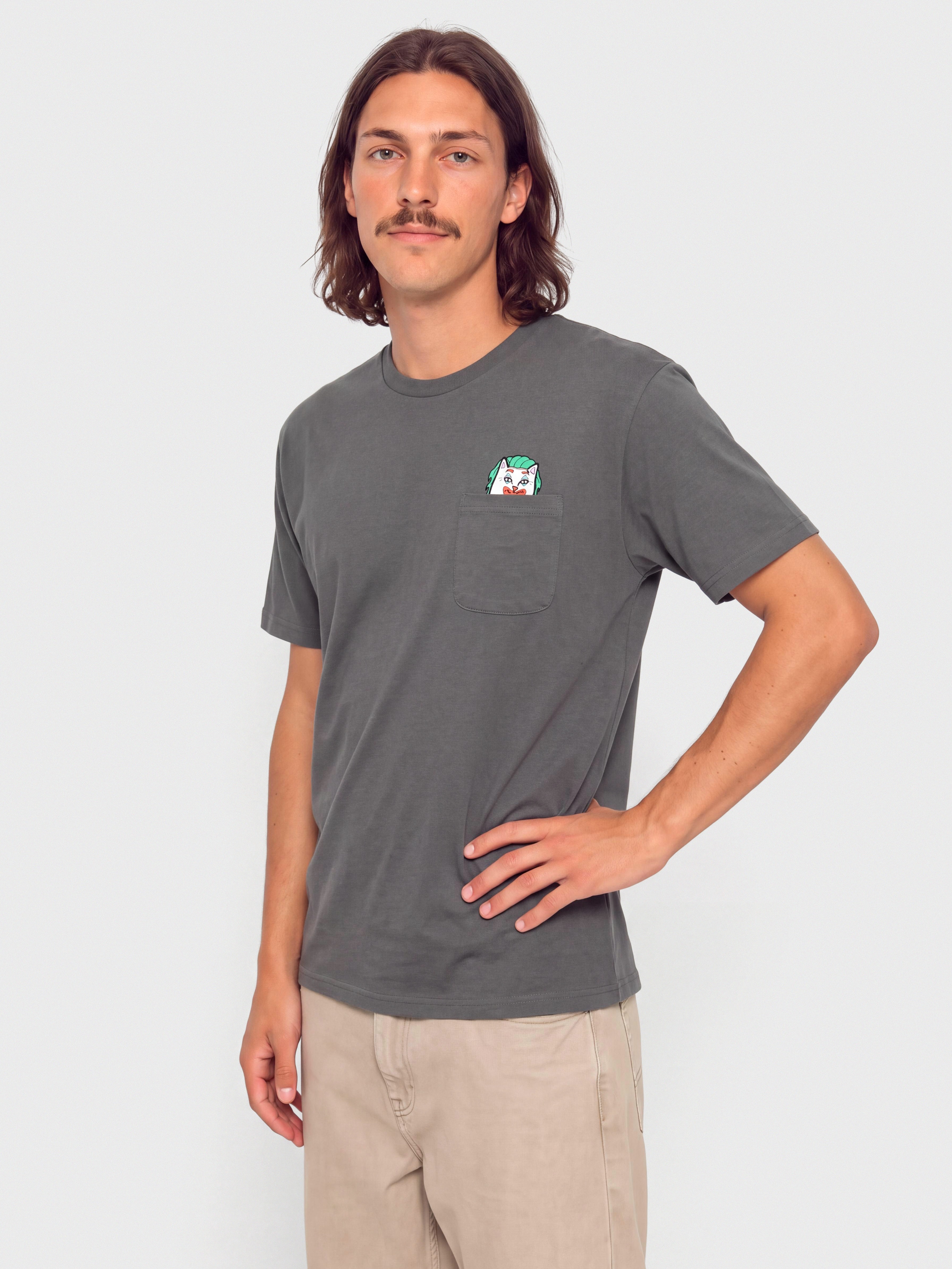 Тениска RipNDip Why So Nermal? Pocket (charcoal)